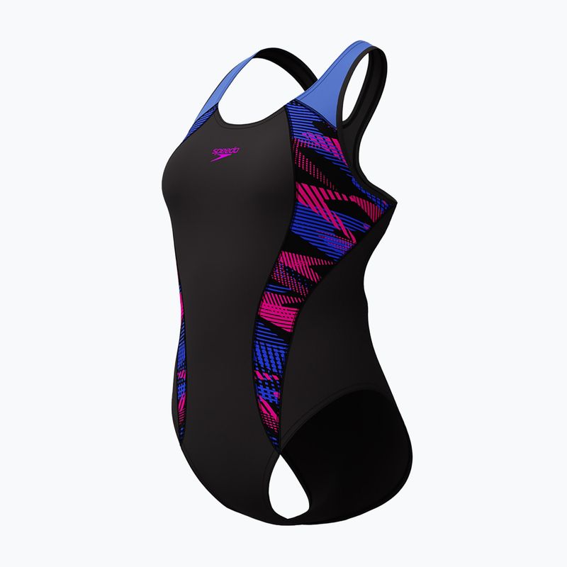Női egyrészes fürdőruha Speedo Placement Laneback zoom boom placement/speedo black 4