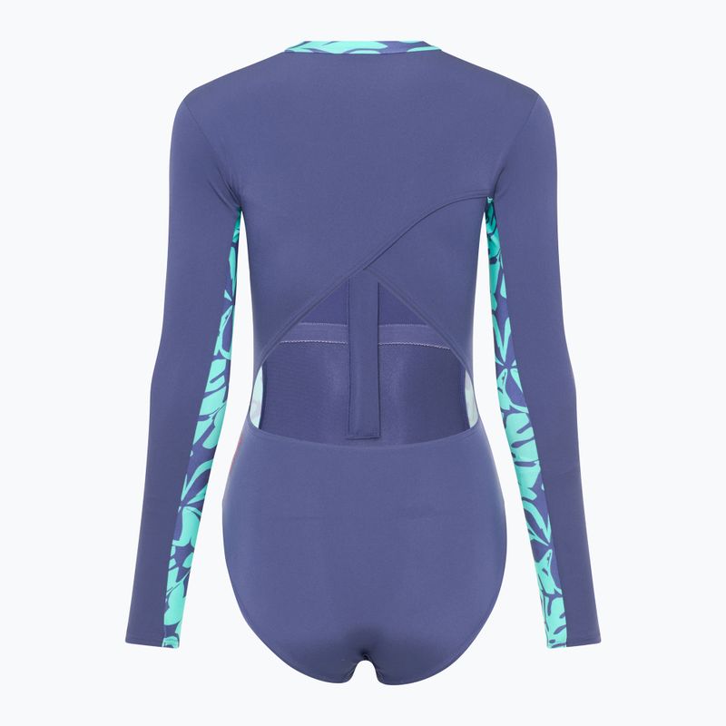 Speedo női egyrészes fürdőruha hosszú ujjú panel hapuna kék 2