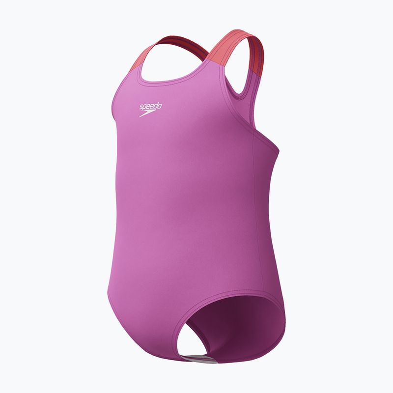 Gyermek egyrészes úszódressz Speedo Learn To Swim Medalist neon ibolya 3