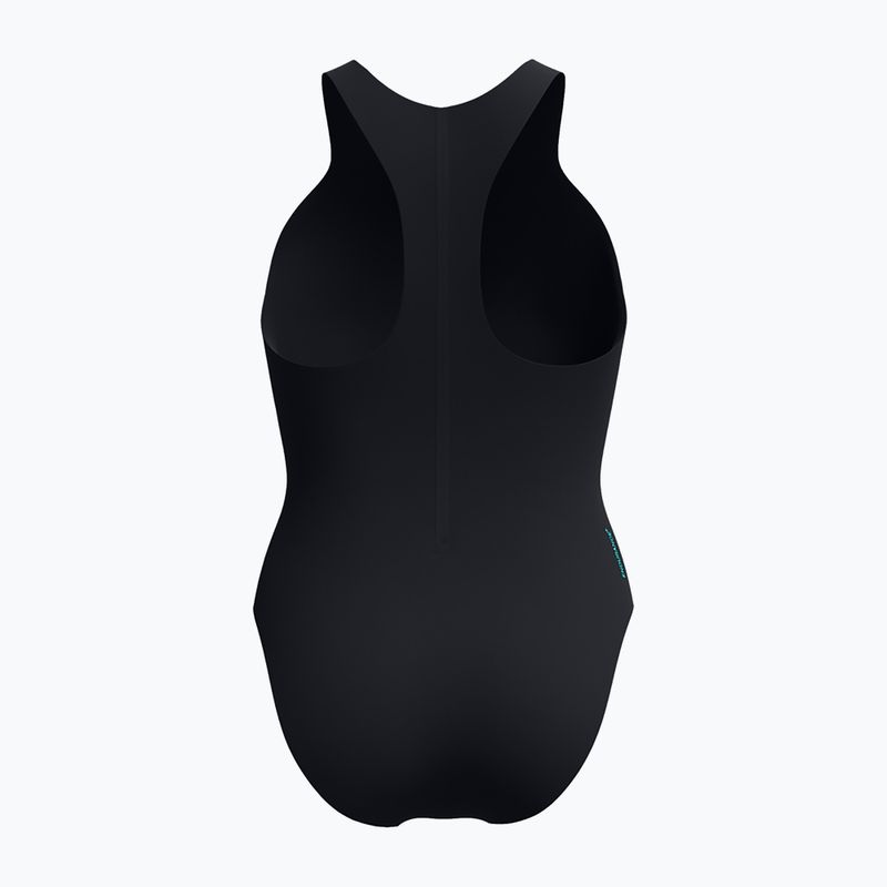 Speedo Racer Zip női egyrészes fürdőruha beépített melltartóval antracit antracit 2