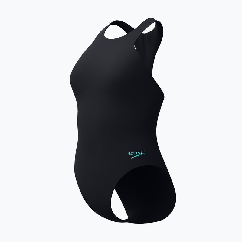 Speedo Racer Zip női egyrészes fürdőruha beépített melltartóval antracit antracit 3