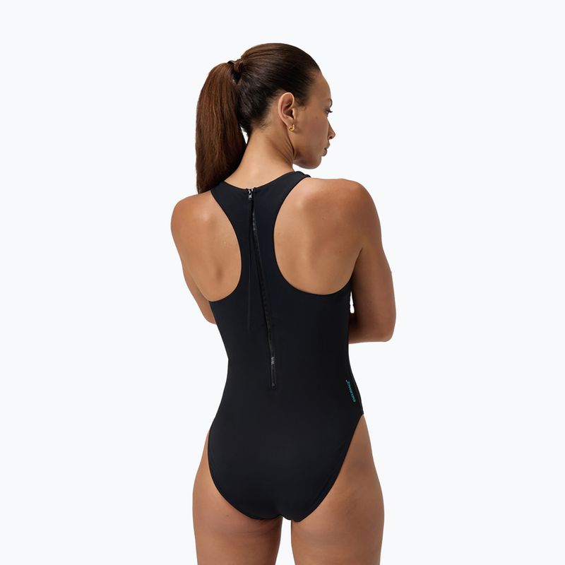 Speedo Racer Zip női egyrészes fürdőruha beépített melltartóval antracit antracit 7