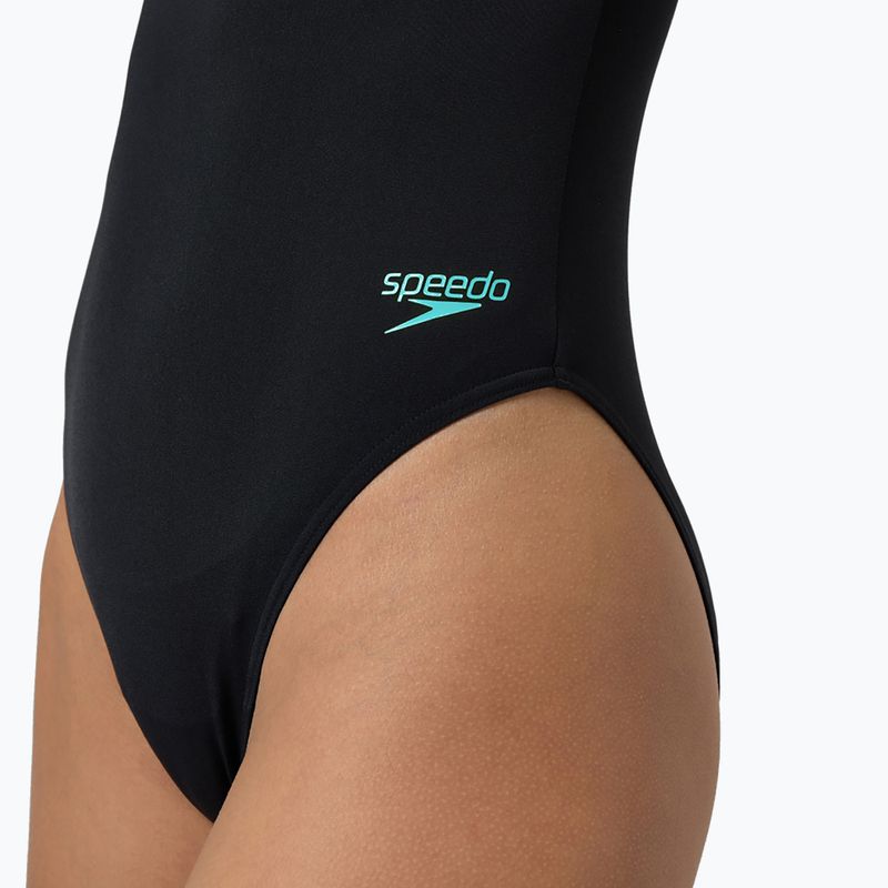 Speedo Racer Zip női egyrészes fürdőruha beépített melltartóval antracit antracit 10