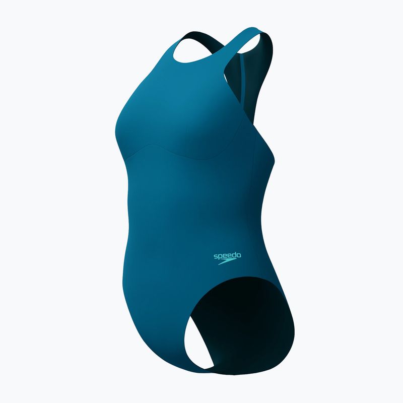 Női egyrészes fürdőruha Speedo Racer Zip with Built in Swim Bra dark teal 8
