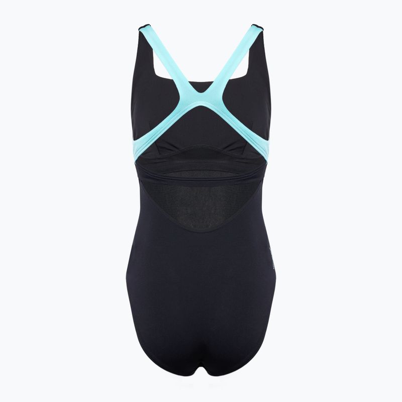Női egyrészes fürdőruha Speedo Flex Band úszómelltartóval antracit színben 2