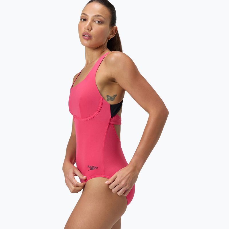 Női egyrészes fürdőruha Speedo Flex Band with Swim Bra raspbery fill/vermilion/punch 4