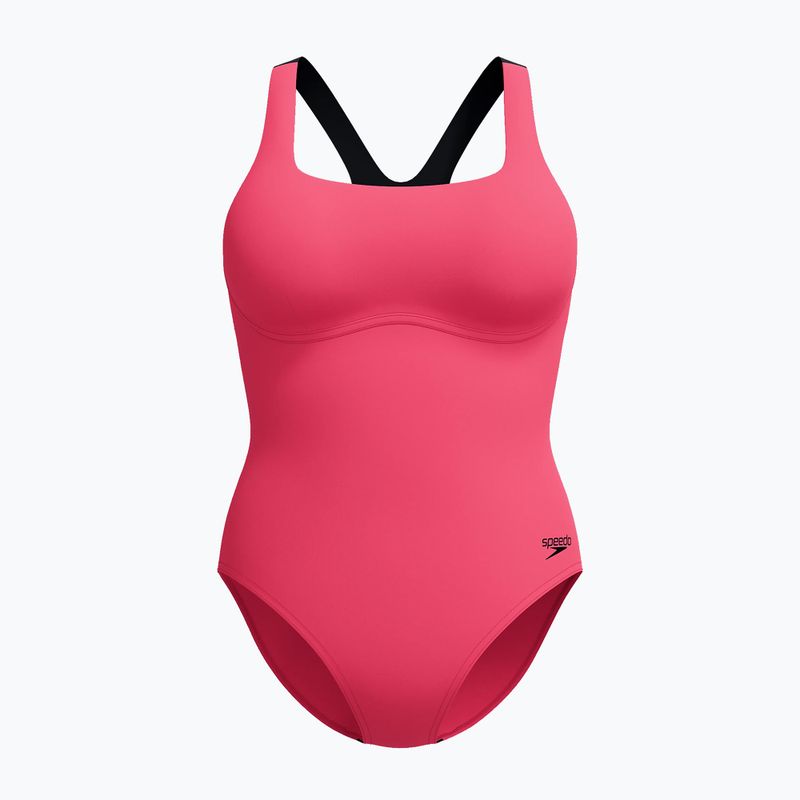Női egyrészes fürdőruha Speedo Flex Band with Swim Bra raspbery fill/vermilion/punch 7