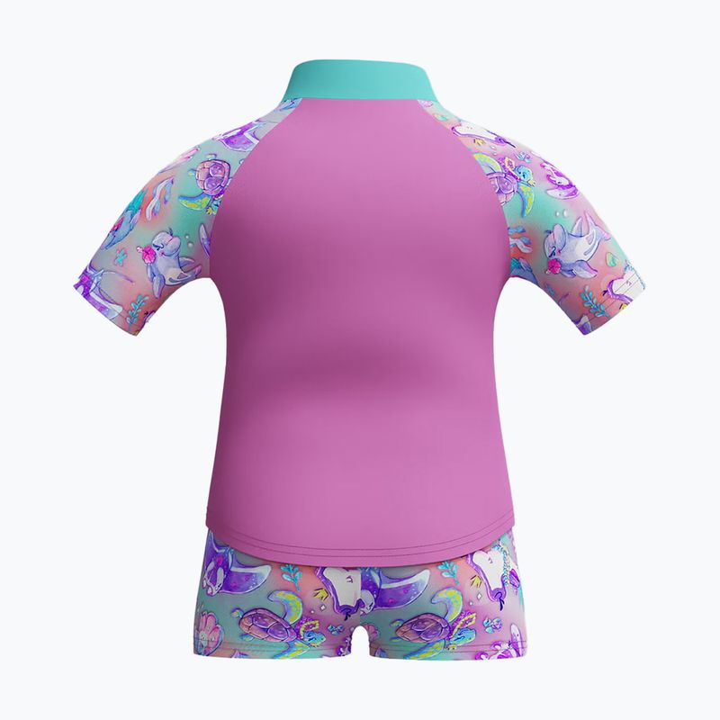 Gyermek két részes fürdőruha Speedo Digital Rash Top Set neon violet 2