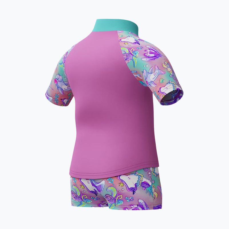 Gyermek két részes fürdőruha Speedo Digital Rash Top Set neon violet 3