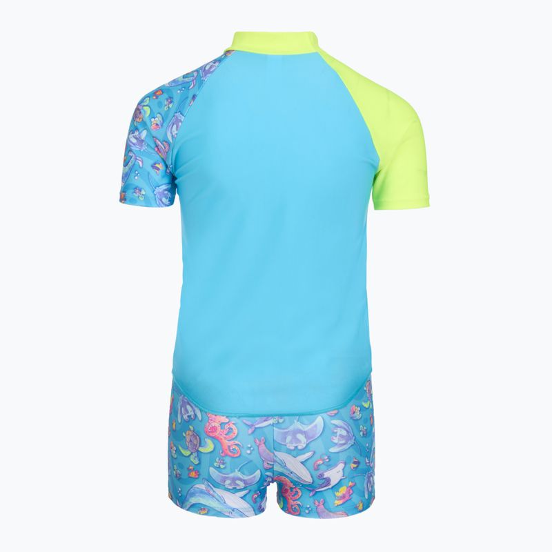 Férfi kétrészes úszóruha Speedo Learn To Swim Digital Rash Top Set turkish sea 2