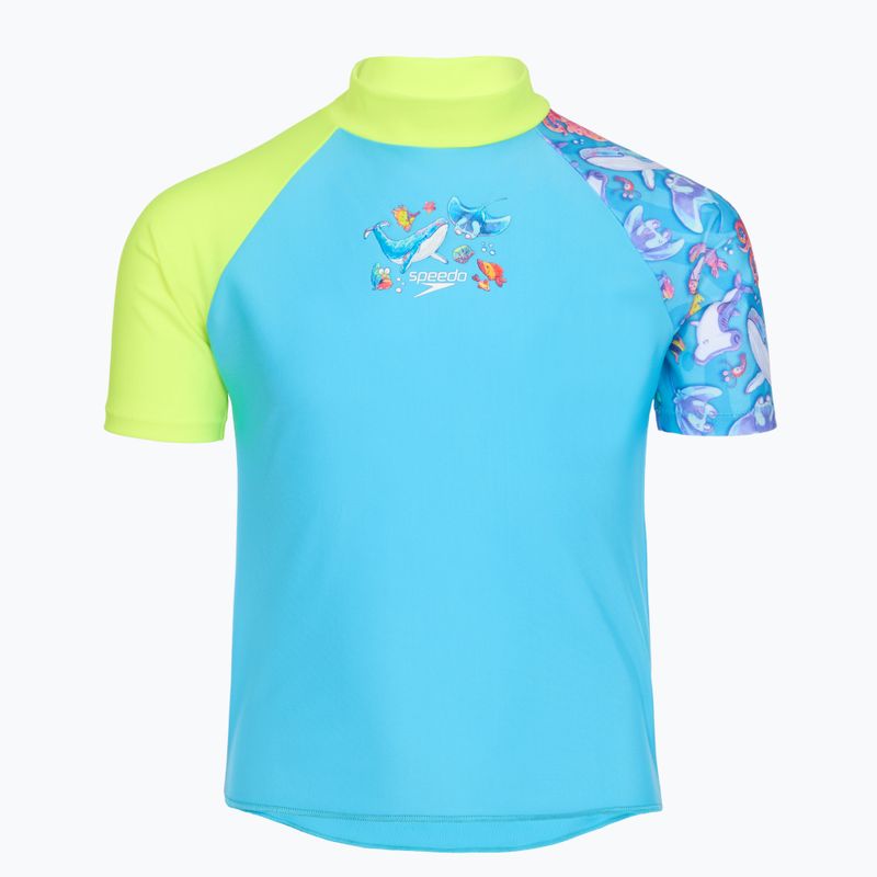 Férfi kétrészes úszóruha Speedo Learn To Swim Digital Rash Top Set turkish sea 3