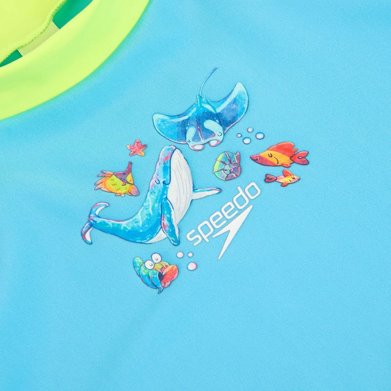 Férfi kétrészes úszóruha Speedo Learn To Swim Digital Rash Top Set turkish sea 5