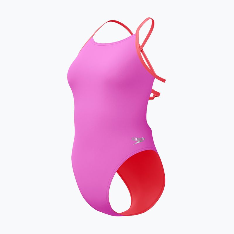 Női egyrészes fürdőruha Speedo Solid Lattice Tie-Back neon violet 3