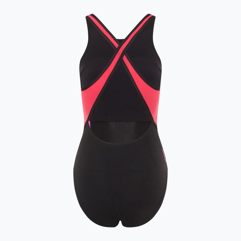 Speedo női egyrészes fürdőruha High Neck Splice Cross Back málna töltelék 2