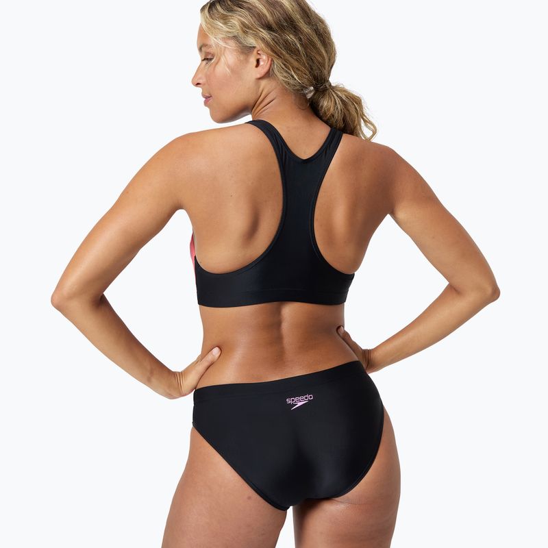 Speedo Colourblock Splice 2.0 női kétrészes fürdőruha neonlila színben 2