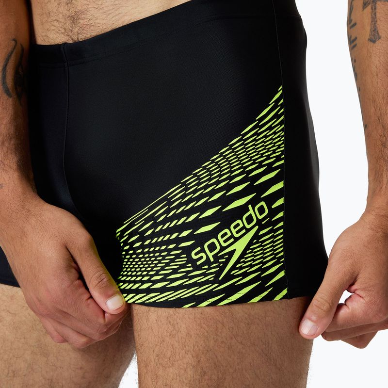 Férfi úszónadrág Speedo Medley Logo Aquashort black/hyper yellow 3