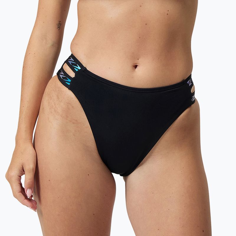 Női kétrészes fürdőruha Speedo Solid Logo Elasztikus magas derekú alsó speedo fekete 4