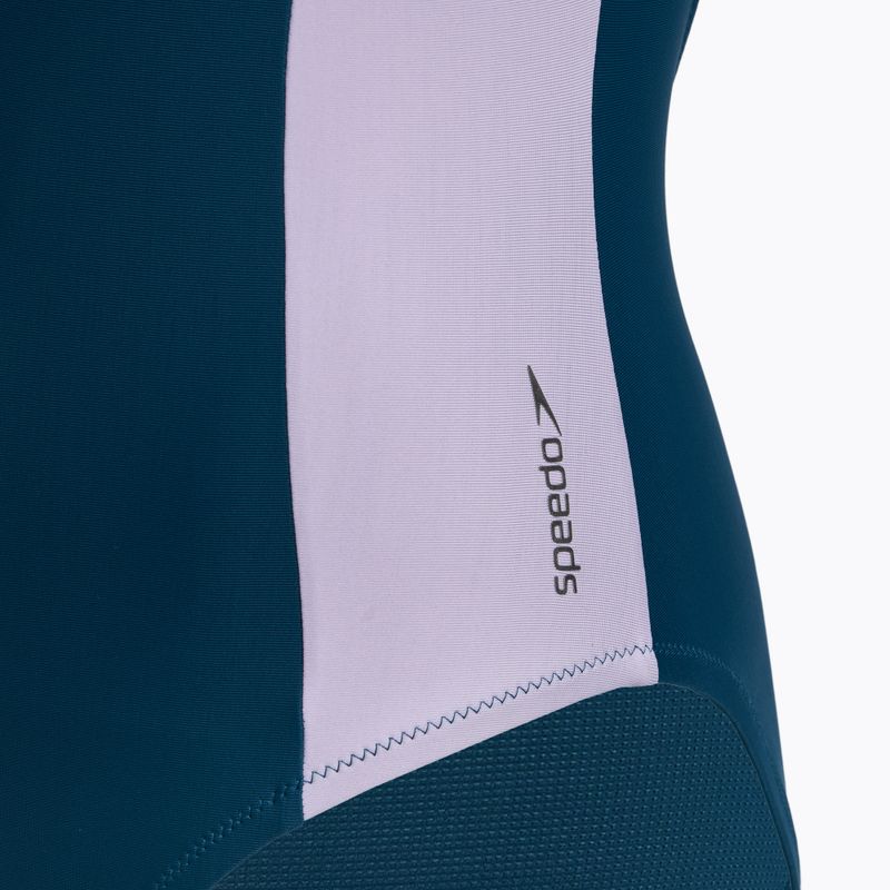 Speedo női egyrészes fürdőruha Zip Colorblock sötét színű teal 4