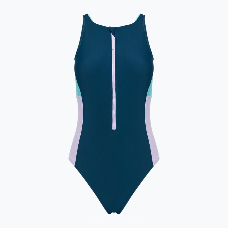 Speedo női egyrészes fürdőruha Zip Colorblock sötét színű teal