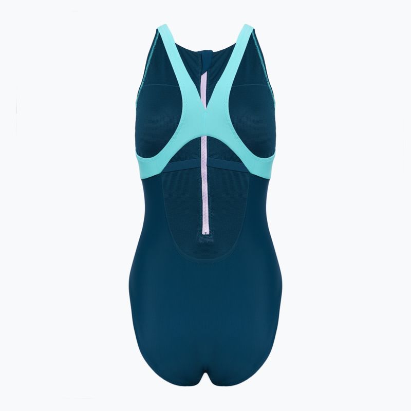 Speedo női egyrészes fürdőruha Zip Colorblock sötét színű teal 2