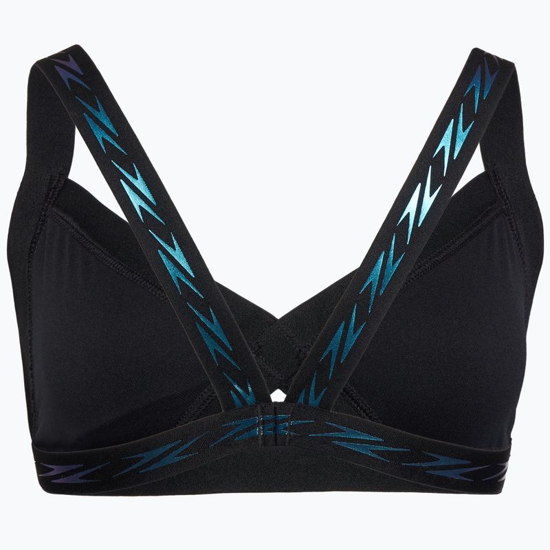 Speedo Solid Logo elasztikus kereszt elülső fürdőruha felső antracit 2