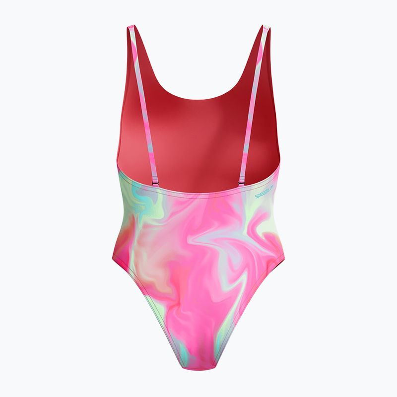 Női egyrészes fürdőruha Speedo Flu3nte Printed Convertible coral sands 2