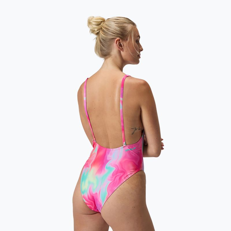 Női egyrészes fürdőruha Speedo Flu3nte Printed Convertible coral sands 7
