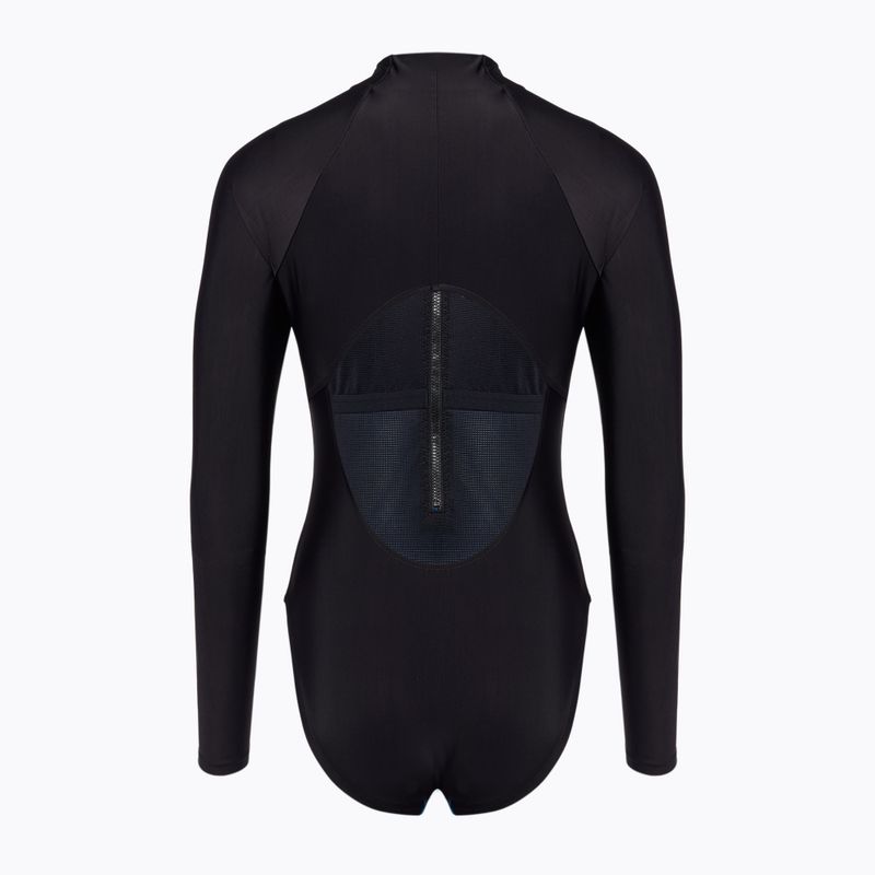 Speedo Printed LS Zip One Piece női fürdőruha rapture glow/dark teal 2