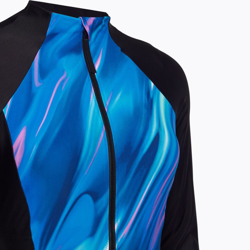 Speedo Printed LS Zip One Piece női fürdőruha rapture glow/dark teal 3