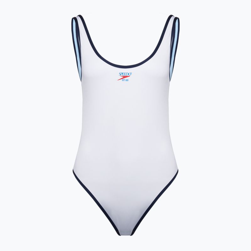 Speedo Solid Bound Scoop fehér női egyrészes fürdőruha