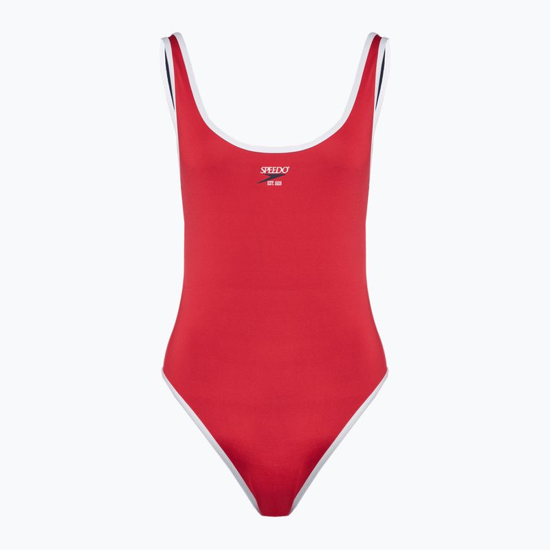 Speedo női egyrészes fürdőruha Solid Bound Scoop nagy kockázatú piros