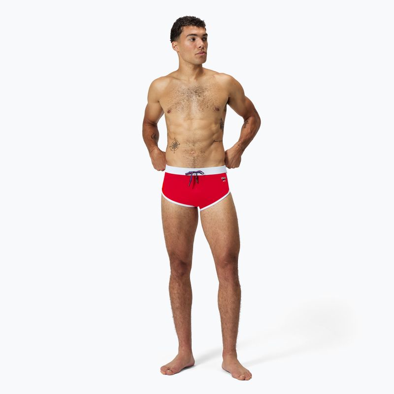 Férfi Speedo Jetstream Retro Logo Brief magas kockázatú piros fürdőnadrág 2