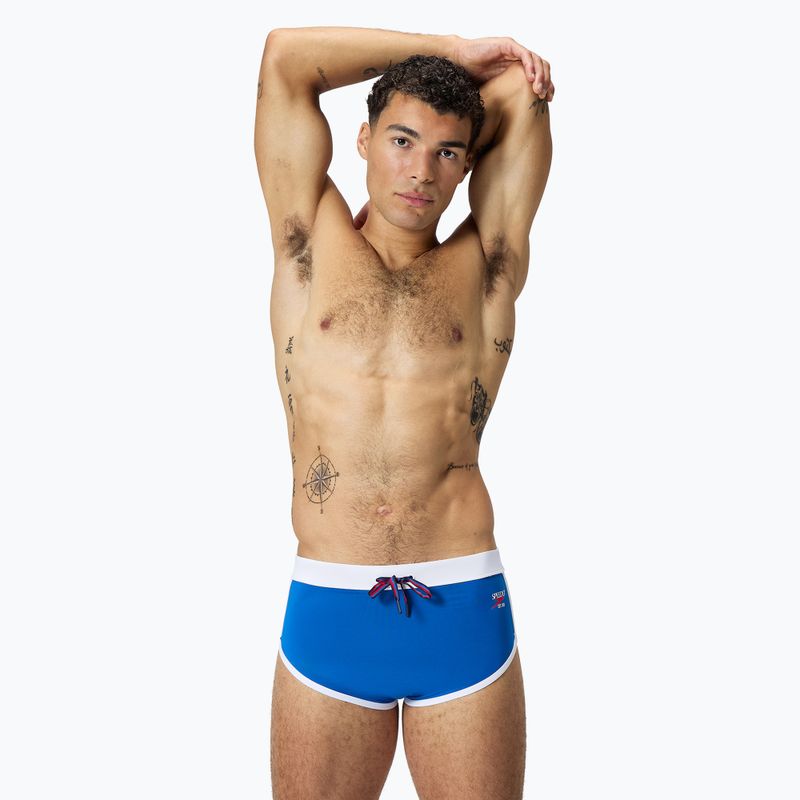 Férfi Speedo Jetstream Retro Logo Brief rövidnadrág türkizkék tengeri fürdőnadrág