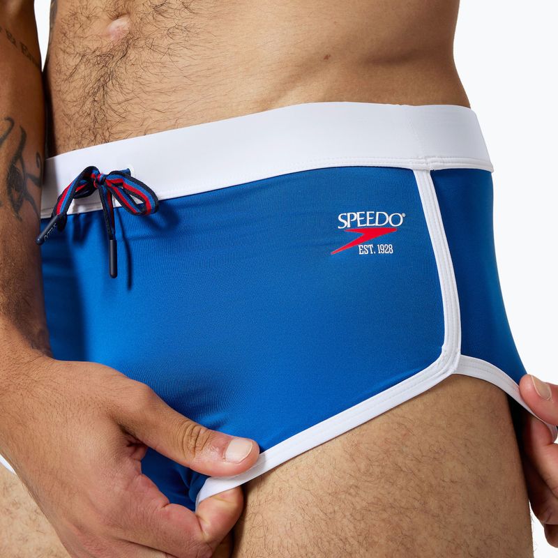 Férfi Speedo Jetstream Retro Logo Brief rövidnadrág türkizkék tengeri fürdőnadrág 4