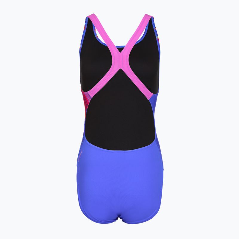 Női egyrészes fürdőruha Speedo Placement Digital Powerback molten blend/cobalt pop 2