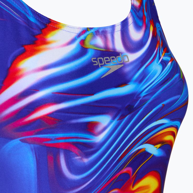 Női egyrészes fürdőruha Speedo Placement Digital Powerback molten blend/cobalt pop 3
