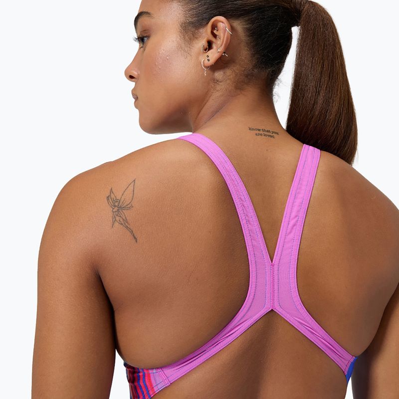 Női egyrészes fürdőruha Speedo Placement Digital Powerback molten blend/cobalt pop 6
