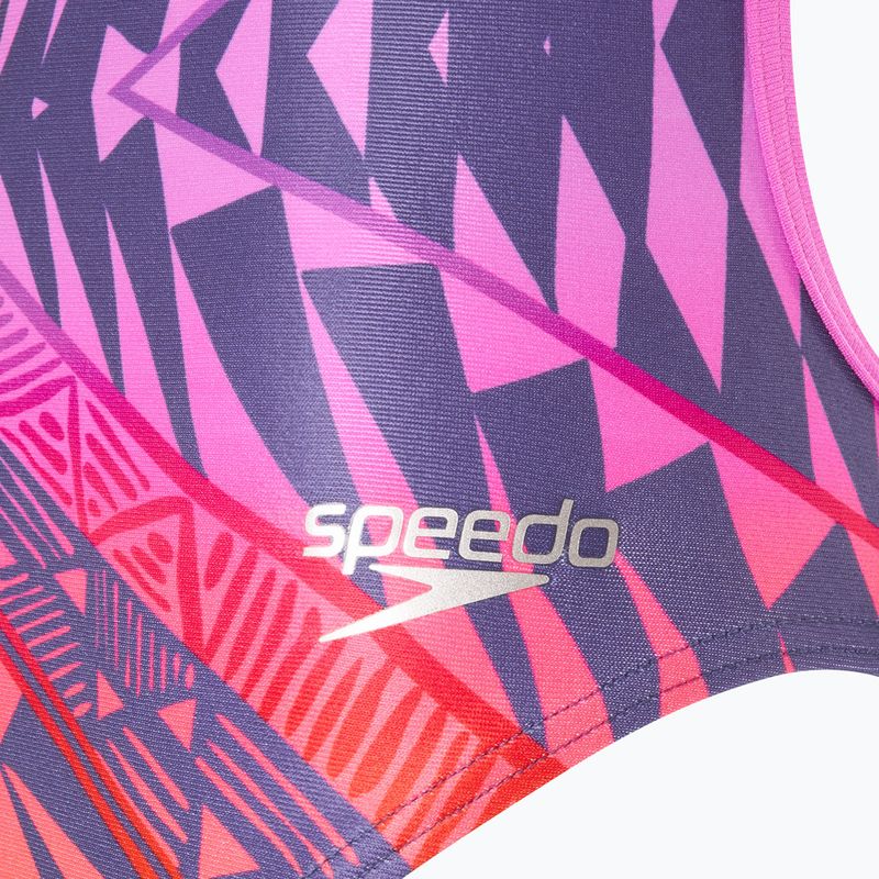 Speedo Placement Digital Vback balance blend/hapuna kék női egyrészes fürdőruha 3