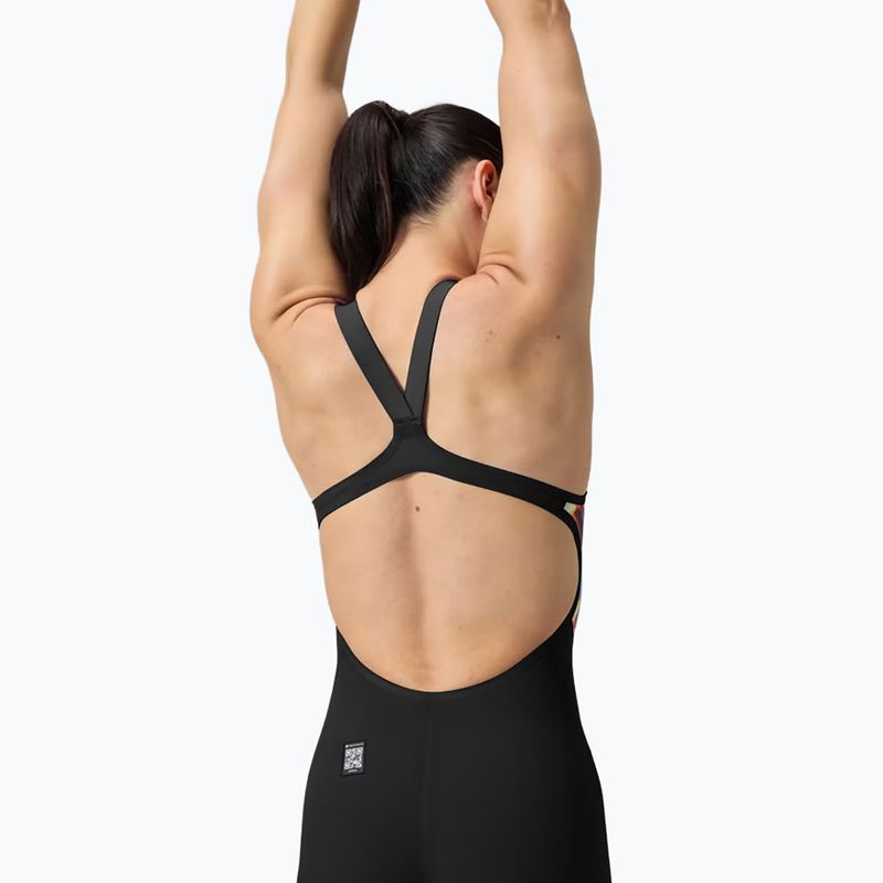 Női egyrészes fürdőruha Speedo Fastskin LZR Pure Valor 2.0 Openback Kneeskin black/molten blur 6