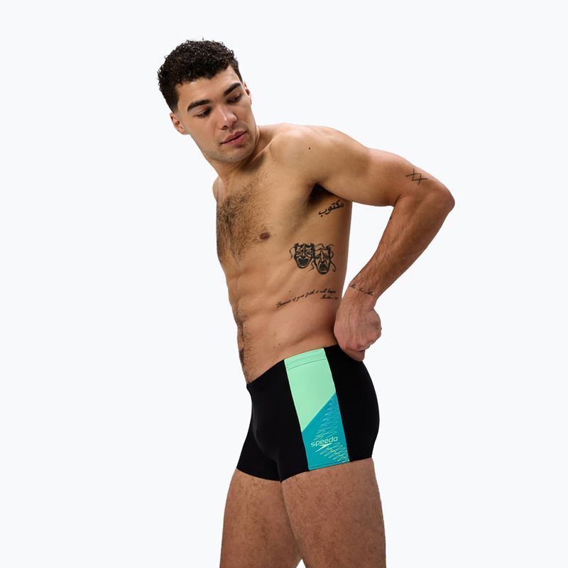 Férfi Speedo Dive Aquashort úszódobok fekete/türkiz drágakő 4