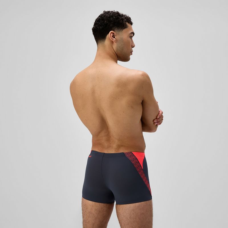 Férfi úszódobozerek Speedo Hyper Boom Splice szürke ólom/neon korall 3