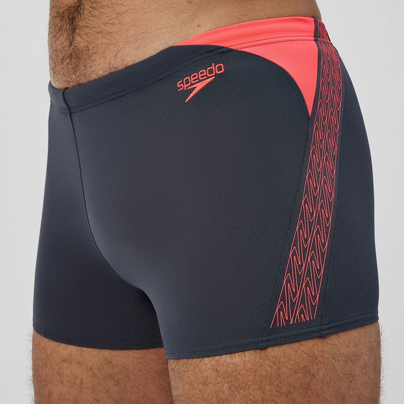 Férfi úszódobozerek Speedo Hyper Boom Splice szürke ólom/neon korall 5