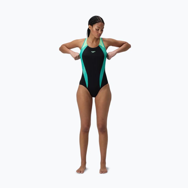 Női egyrészes fürdőruha Speedo Placement Laneback turquoise gem 2