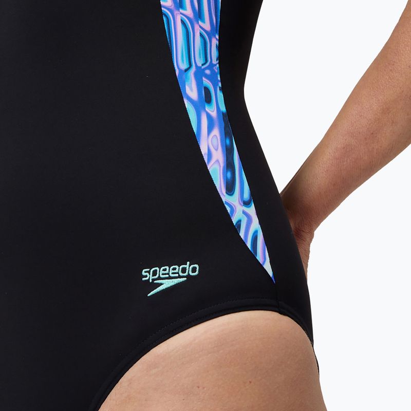 Speedo Shaping LunaLustre Printed indigó izzó női egyrészes fürdőruha 6
