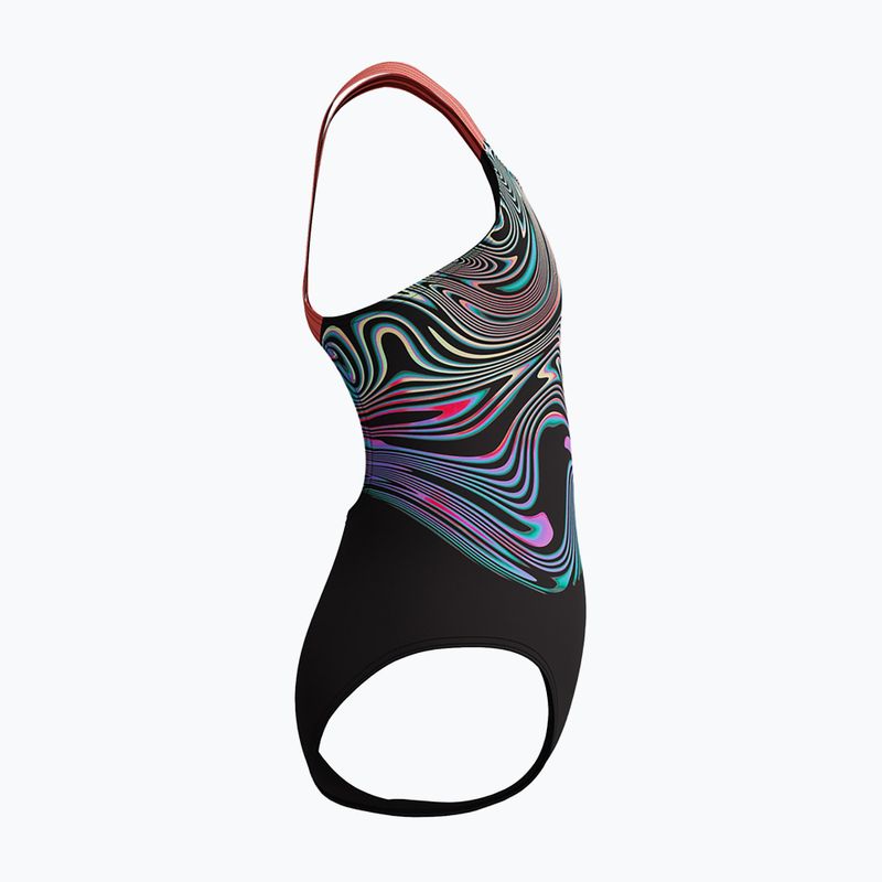 Gyermek egyrészes úszódressz Speedo Digital Placement Powerback neon korall 4