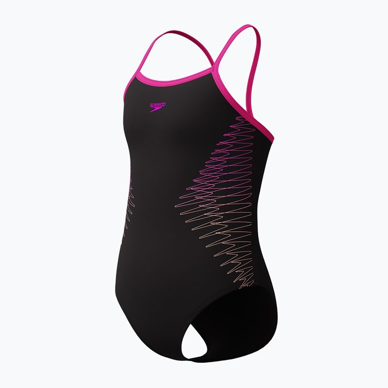 Gyermek egyrészes úszódressz Speedo Platisol Placement Thinstrap Muscleback flare rózsaszín 3