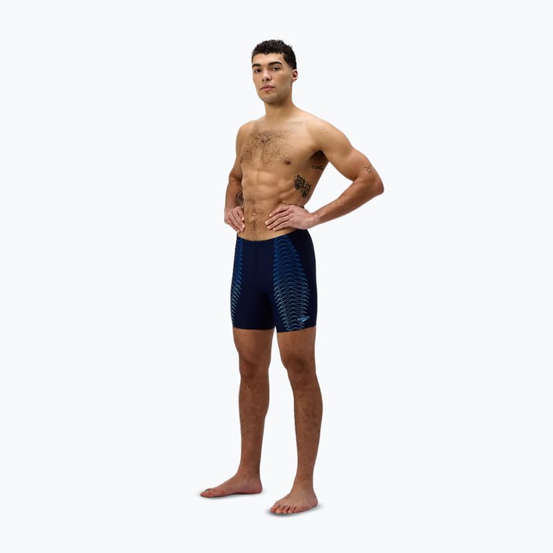 Férfi úszó jammer Speedo Duo Logo Print Mid Jammer navy/sugar blue 2