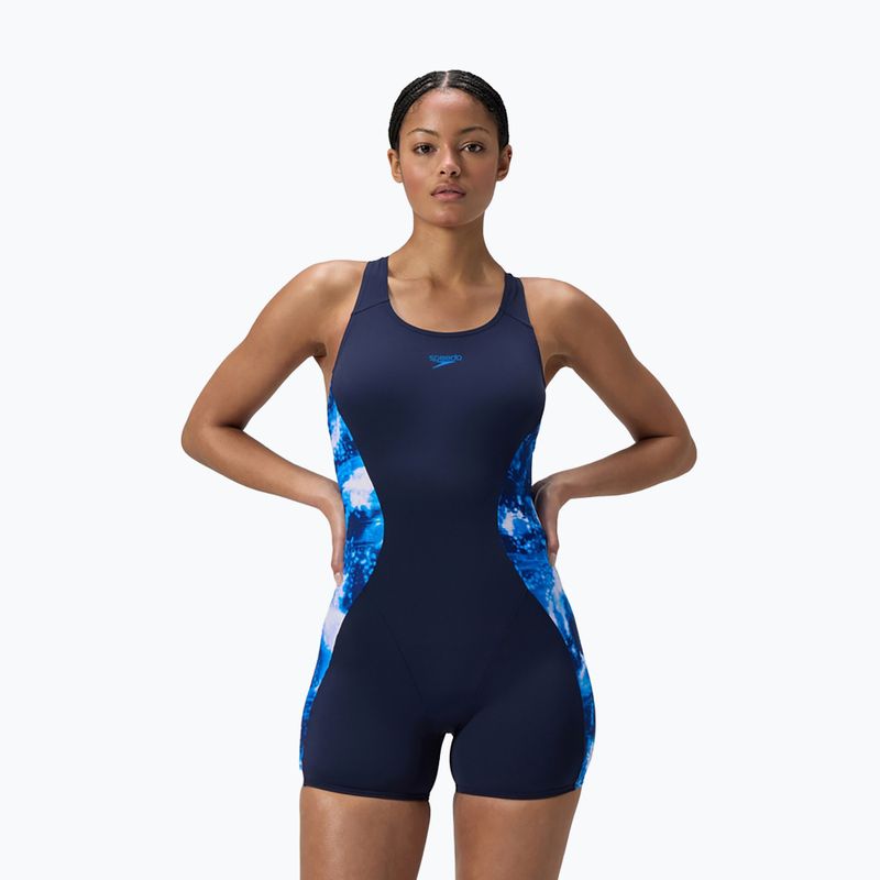 Egyrészes fürdőruha Speedo Digital Printed Legsuit peacoat