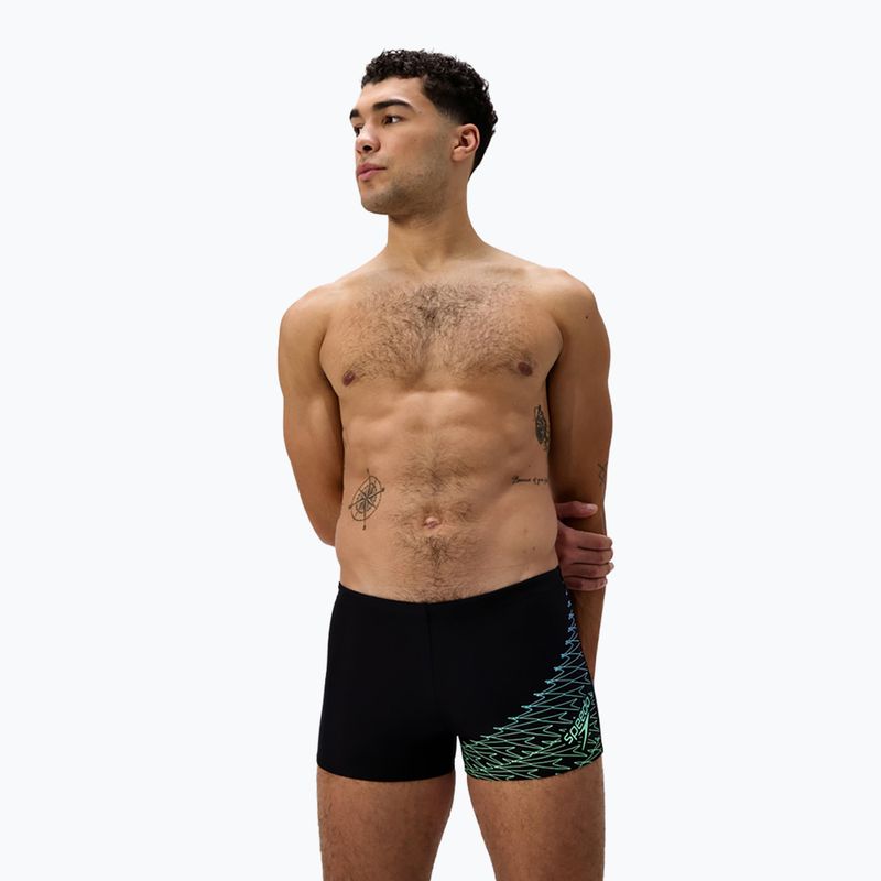 Férfi Speedo Medley Logo Aquashort úszódobok fekete/alfalfa zöld