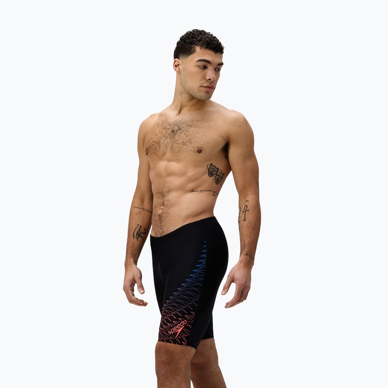 Férfi úszó jammer Speedo Medley Logo Jammer fekete/neon korall 4